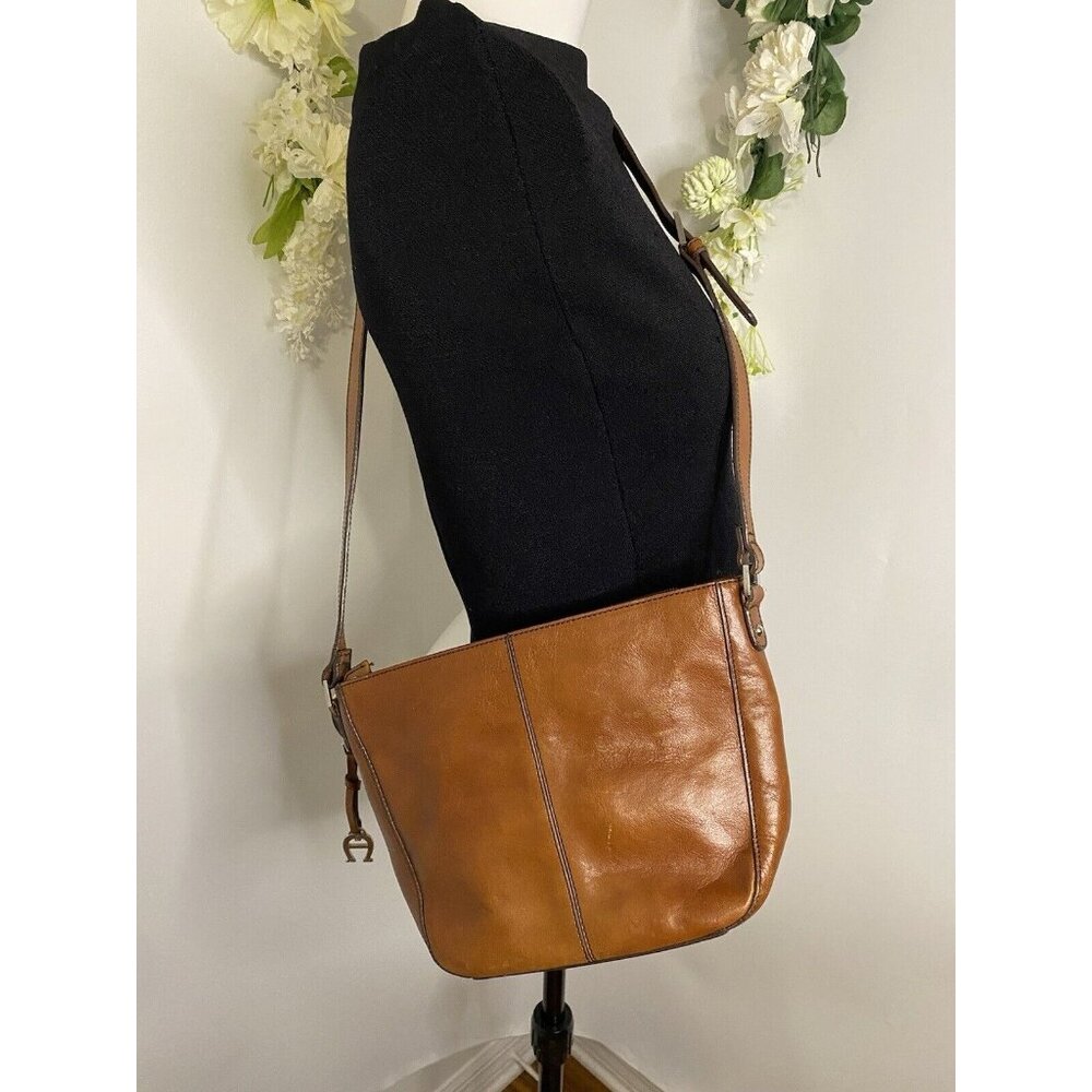 Vintage Etienne Aigner Leather Crossbody Shoulder Bag Purse Brown Boho Organizer - Picture 8 of 16